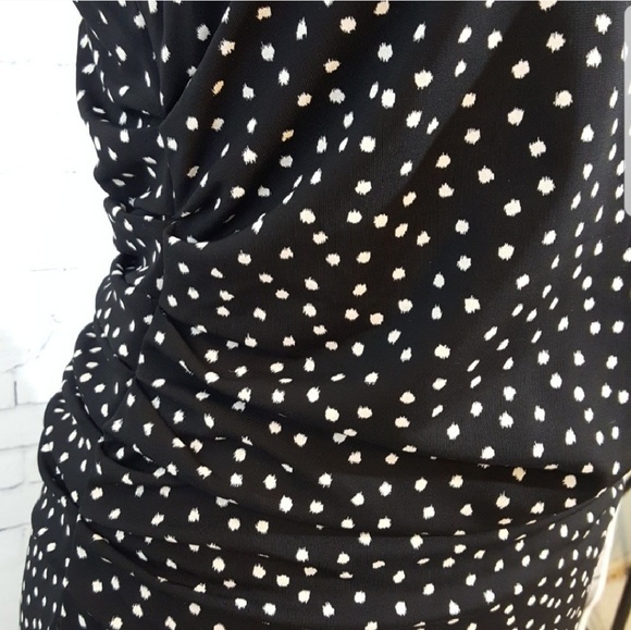 ANN TAYLOR Fitted Black and Cream Dress SZ 6 - Picture 3 of 5